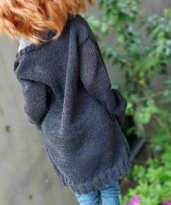 D2 Baggy Knit Cardigan (Ash Blue) Apparel