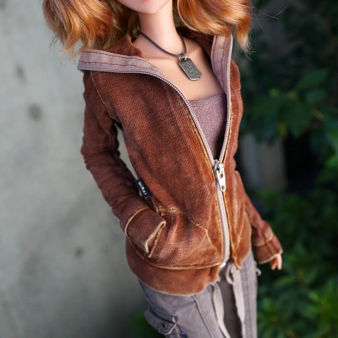 D2 Hooded Zip Cardigan (Rusty Brown) 11 D2 Hooded Zip Cardigan (Rusty Brown)