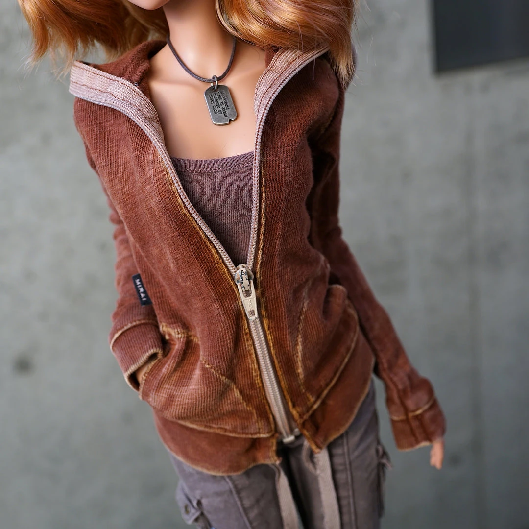 D2 Hooded Zip Cardigan (Rusty Brown) 12 D2 Hooded Zip Cardigan (Rusty Brown)