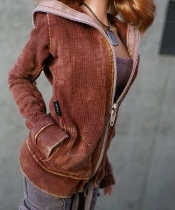 D2 Hooded Zip Cardigan (Rusty Brown) 30 D2 Hooded Zip Cardigan (Rusty Brown)