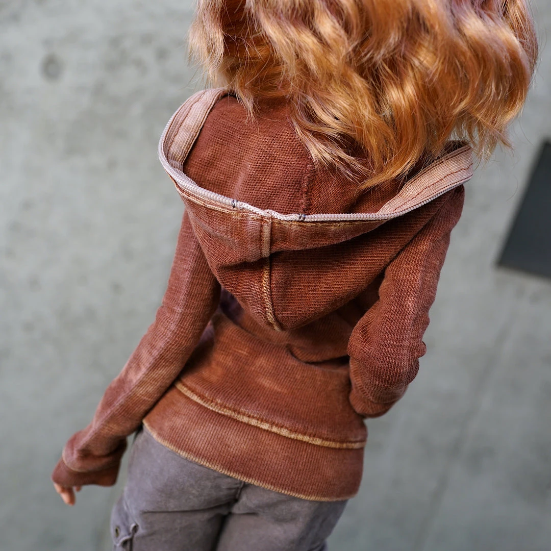 D2 Hooded Zip Cardigan (Rusty Brown) 4 D2 Hooded Zip Cardigan (Rusty Brown)