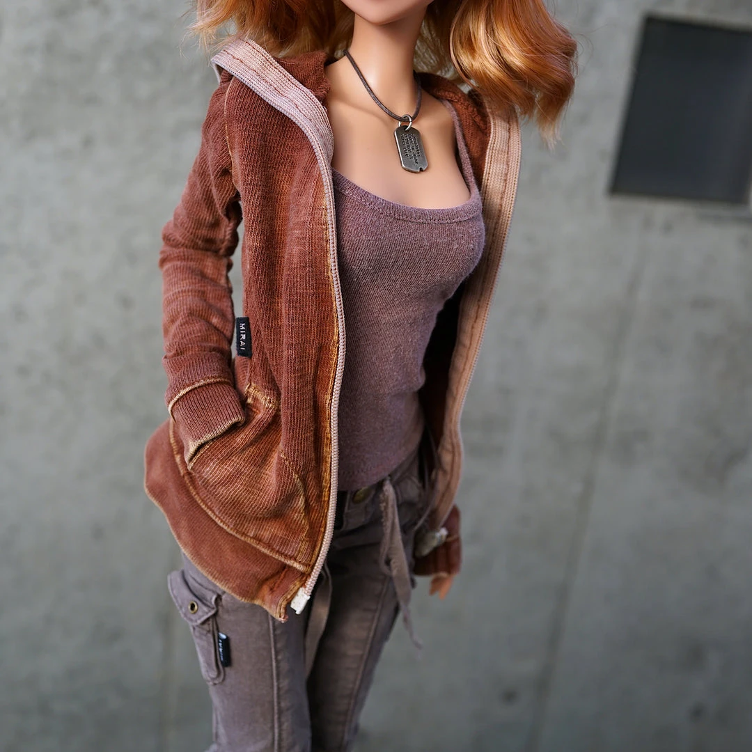 D2 Hooded Zip Cardigan (Rusty Brown) 13 D2 Hooded Zip Cardigan (Rusty Brown)