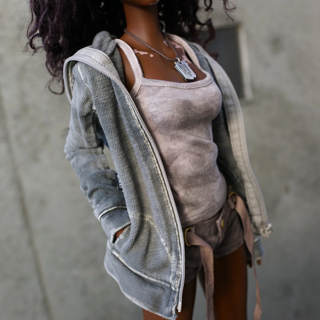 D2 Hooded Zip Cardigan (Ash Gray) 14 D2 Hooded Zip Cardigan (Ash Gray)