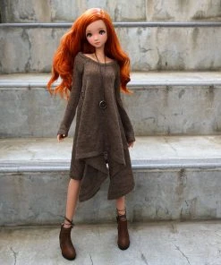 N2 Irregular Hem Sweater (Oak Brown)